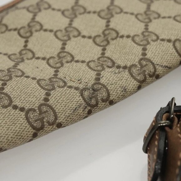 GUCCI GG Supreme GunSlip PVC Beige Auth MX319 - Picture 11 of 14